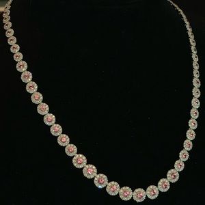 14kt Pink Sapphire and Diamond Necklace